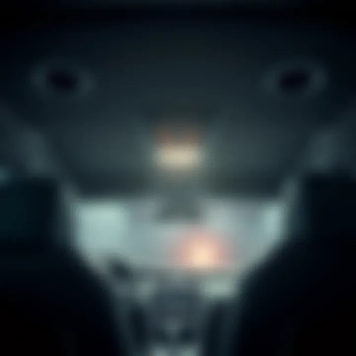 Illustration of headliner installation technique