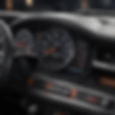 Close-up of a car dashboard showcasing modern technology