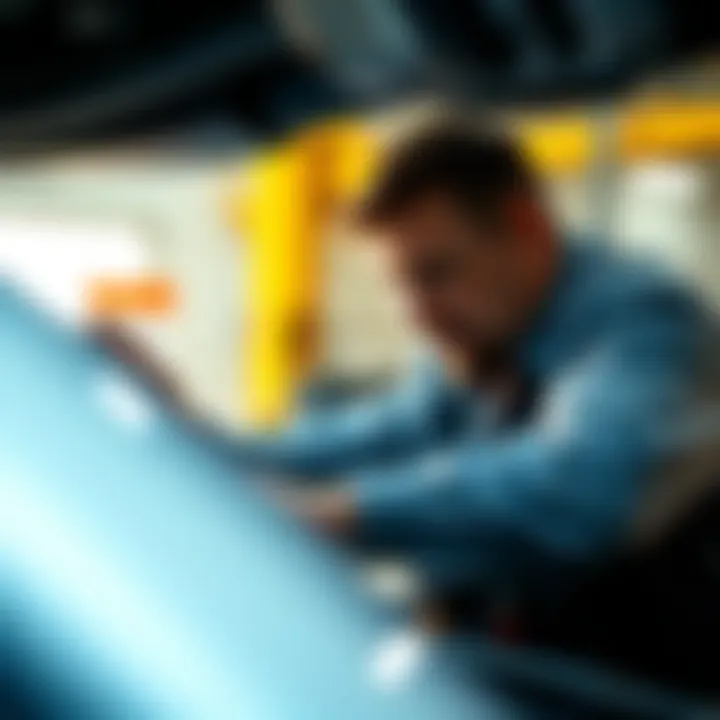A skilled mechanic examining a car's air conditioning unit